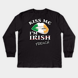 Kiss me i'm not irish t-shirt funny french st patrick's day Kids Long Sleeve T-Shirt